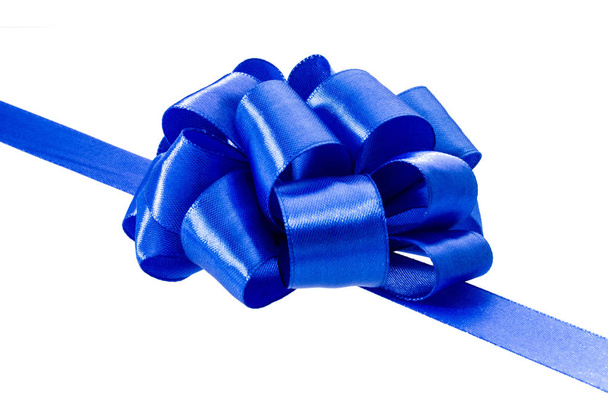 Festive blue gift ribbon - Photo, Image