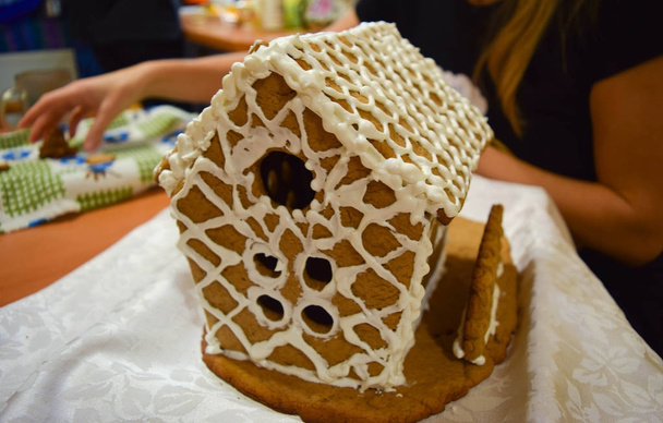 Baking the gingerbread house. - Photo, Image