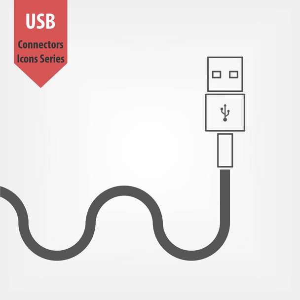 USB connector line icon - Vector, Image