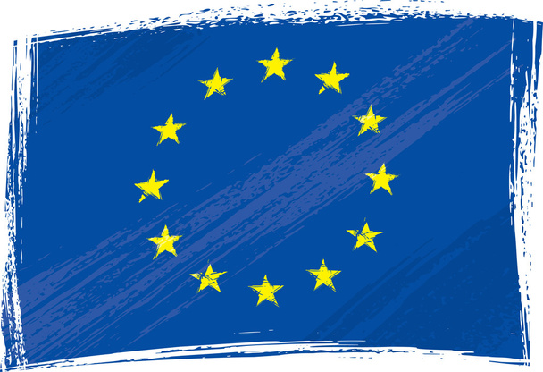 Grunge Bandeira da União Europeia
 - Vetor, Imagem