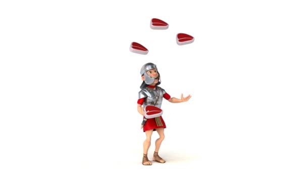 Römischer Soldat jongliert mit Fleisch - Filmmaterial, Video