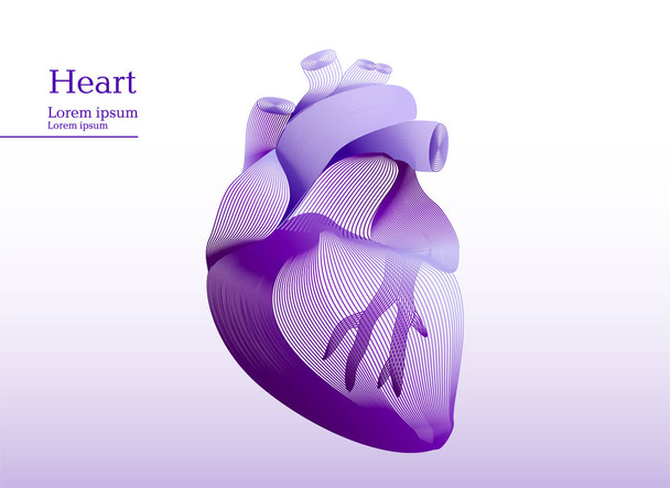 Abstract lila illustration of heart - Vector, Image