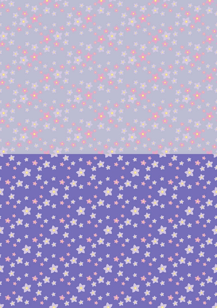 Um conjunto de dois padrões sem costura floral
 - Vetor, Imagem