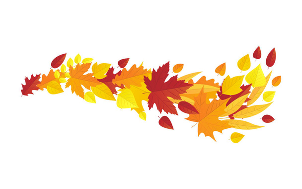 Vektor podzimní listí vlna - Vektor, obrázek
