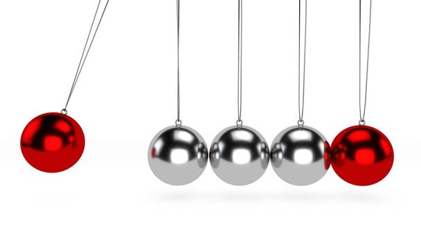 Startup and Newton 's cradle, it is a device that demonstrates conservation of momentum and energy using a series of swinging spheres
. - Фото, изображение