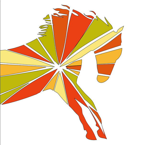 кінь тонкий векторний силует кольору
 - Вектор, зображення
