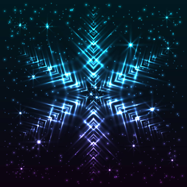 Shining abstract star snowflake - Vector, Image