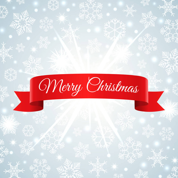Merry Christmas snowflakes background - Vector, imagen