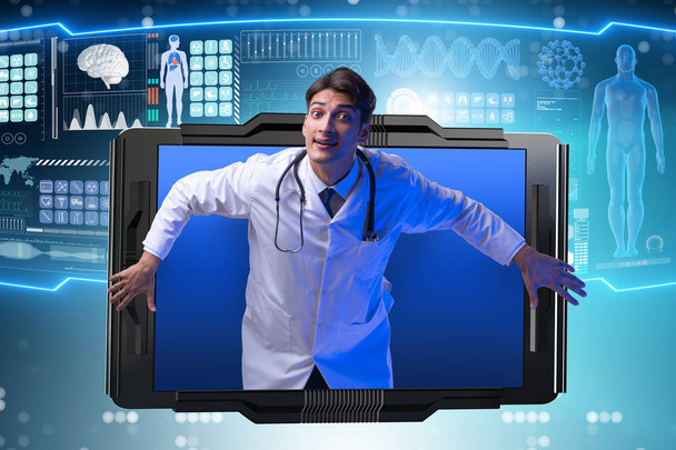 Concetto di telemedicina con medico e smartphone - Foto, immagini