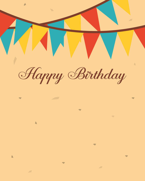 Greeting card birthday party theme - Vettoriali, immagini