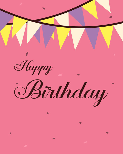 Design greeting card birthday party - Vector, afbeelding