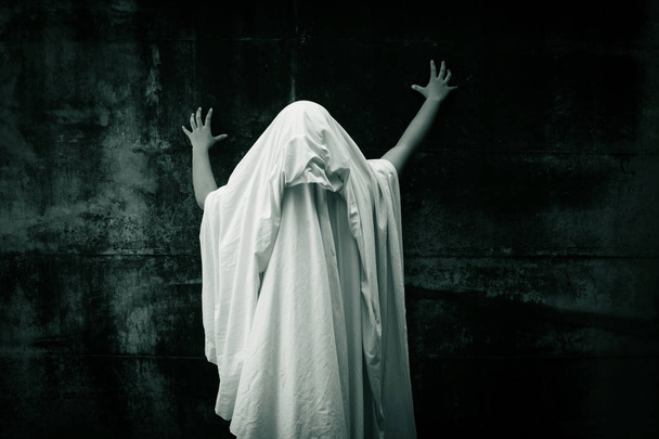 Girl in white costume for Halloween  - Φωτογραφία, εικόνα