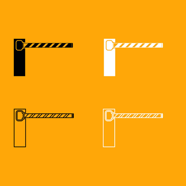 Barrier black and white set icon. - Vector, Image