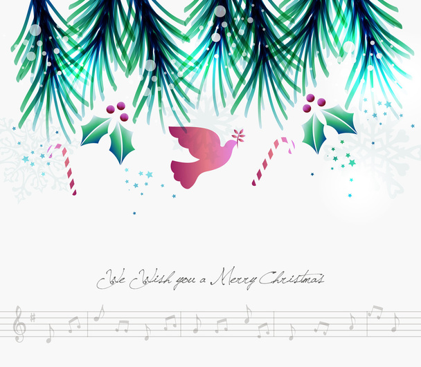 Merry Christmas contemporary musical card - Wektor, obraz