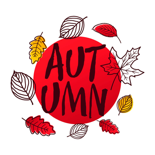 Podzimní prodej pozadí s padajícím listím. - Vektor, obrázek