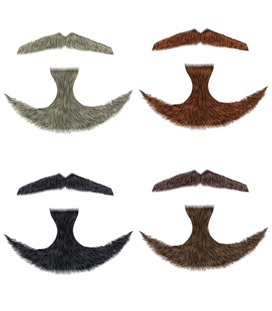 set vector Beard and mustache different colors. - Vector, Image