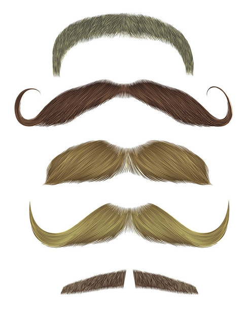 set vector mustache different colors. - Vector, Image