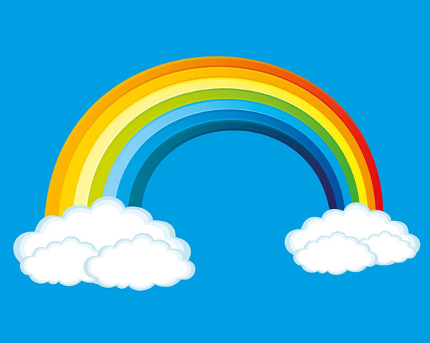 Rainbow and clouds. - Vector, Image