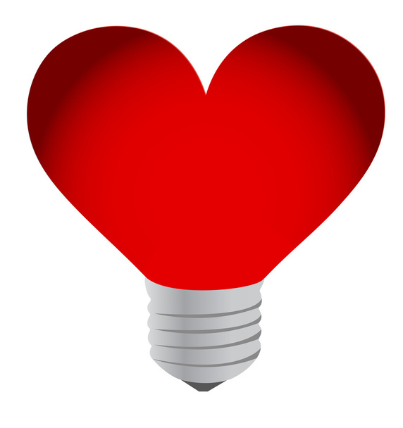 Lightbulb heart - Fotoğraf, Görsel