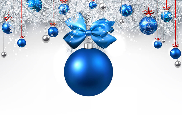 modrý vánoční koule - Vektor, obrázek