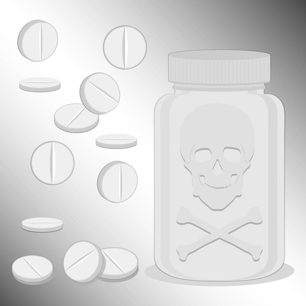 Abstract vector illustration logo for tablet medicine - Διάνυσμα, εικόνα