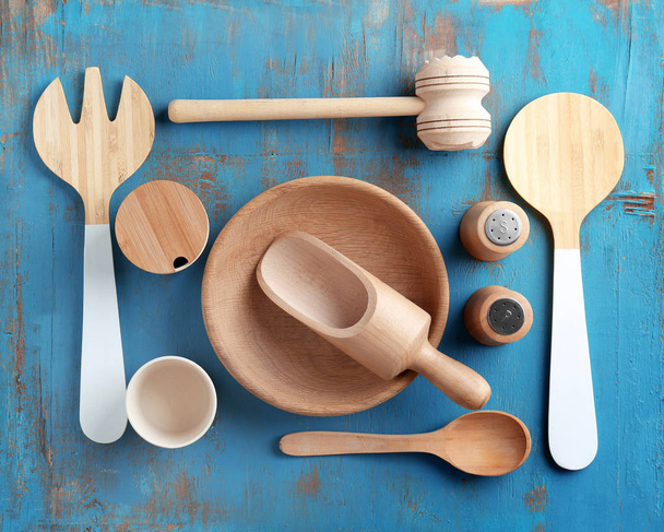 Kitchen utensils on table  - Фото, изображение