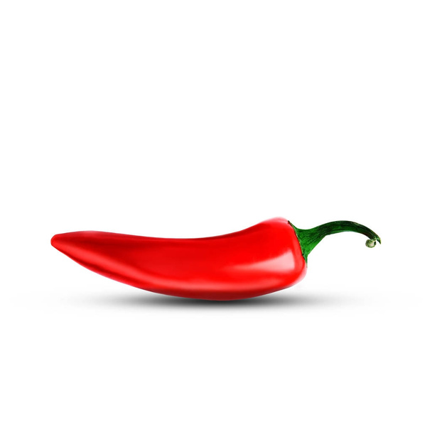 red chili or chilli cayenne pepper isolated on white background cutout - Photo, image