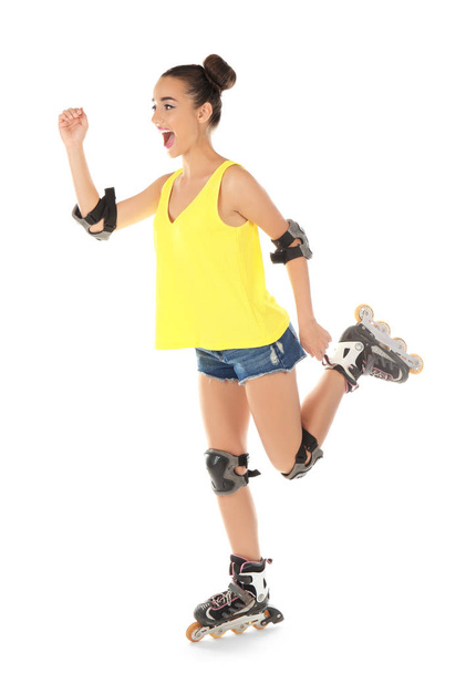 young woman on roller skates - Φωτογραφία, εικόνα