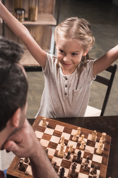 daughter winning chess game - Photo, Image