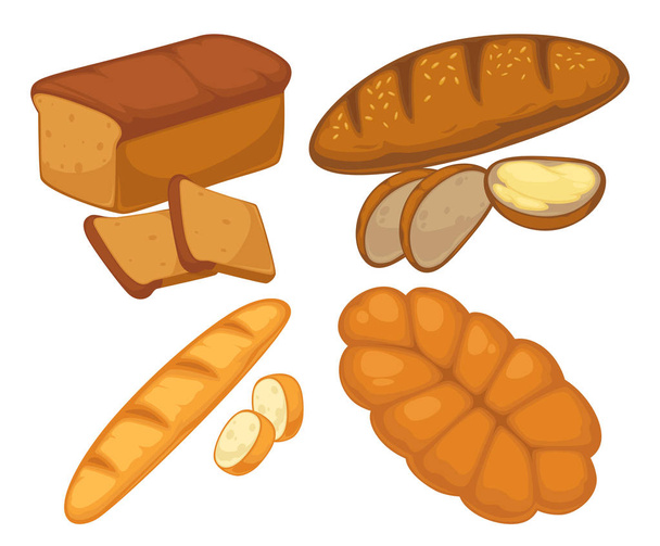 baked pastry sorts - Vector, Image