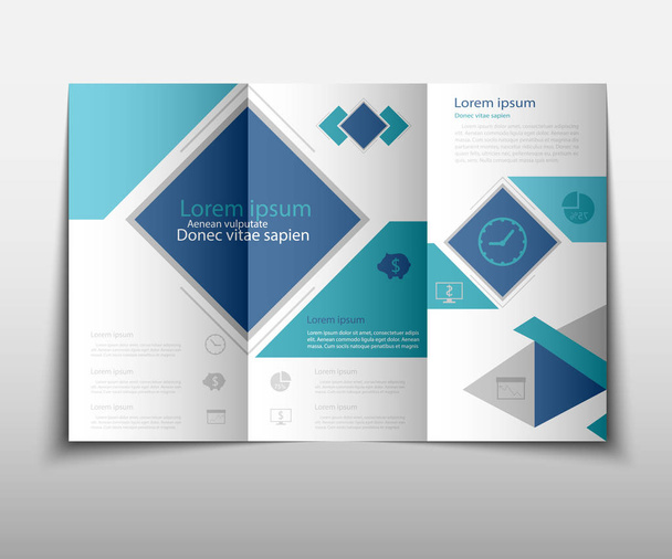 Broschüre Cover Präsentation abstrakt geometrischen Hintergrund, Layout in Größe A4 blau Faltset Technologie Jahresbericht Broschüre Flyer Design Template Vektor - Vektor, Bild