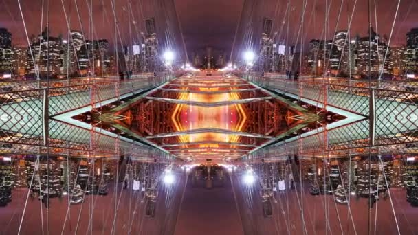 bridge and cars mirror abstract - Footage, Video