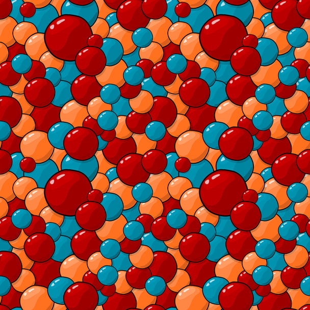 Color bubbles pattern. Seamless vector illustration - Vektör, Görsel