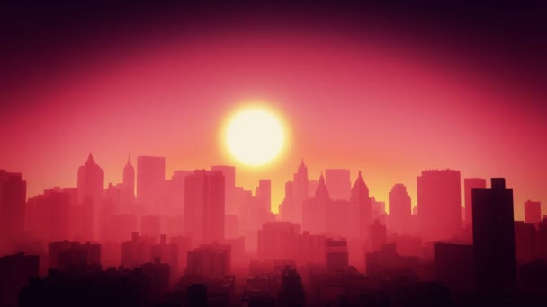 4k, timelapse zonsondergangen, stedelijke zakelijke gebouw en wolkenkrabbers, Newyork City scène - Video