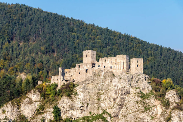 Ruinen der mittelalterlichen slowakischen Burg Strecno - Foto, Bild