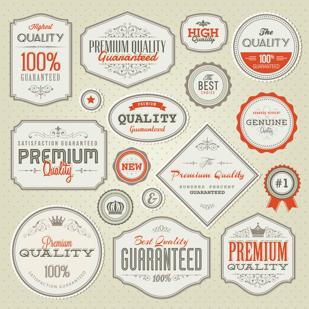 Set of vintage labels and stickers - Vector, Image