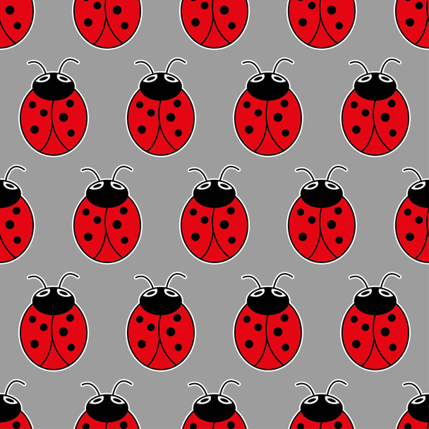 Ladybug seamless pattern art background - Vector, Image