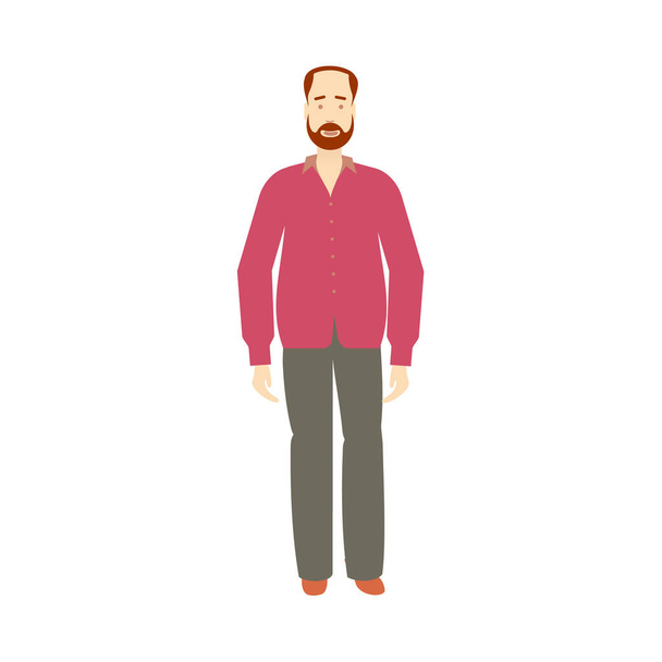 vector flat adult red-haired man isolated - Vektor, obrázek