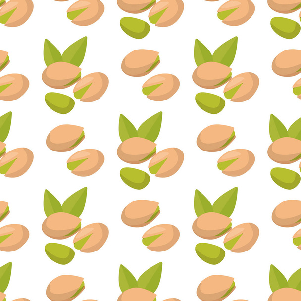 Pile of nuts pistachios vector illustration seamless pattern background - ベクター画像