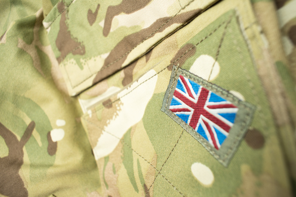 Βρετανικό Union Jack σημαία σήμα σε μια στρατιωτική στολή - Φωτογραφία, εικόνα