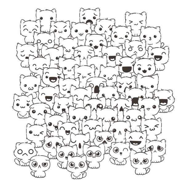 χαρακτήρες κινουμένων σχεδίων από χαριτωμένα γάτες και τα σκυλιά - Διάνυσμα, εικόνα