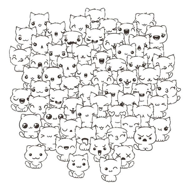 personnages de dessins animés de chats et de chiens mignons
 - Vecteur, image