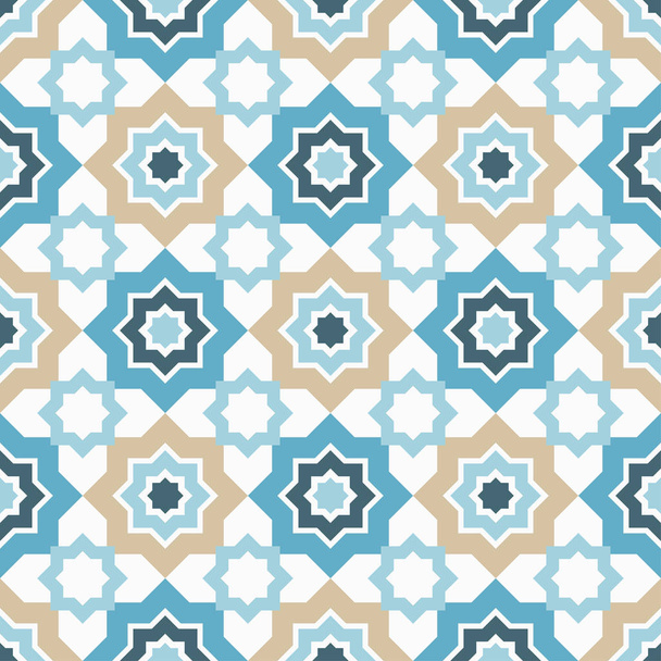 Seamless pattern in Moroccan style. Traditional ornament. Geometric background. Textile rapport. - Vector, imagen