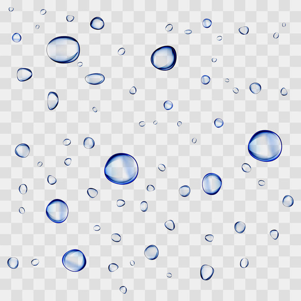 Kapky vody realistická vektorová průhledné pozadí. Čistý pokles kondenzace ilustrace. - Vektor, obrázek