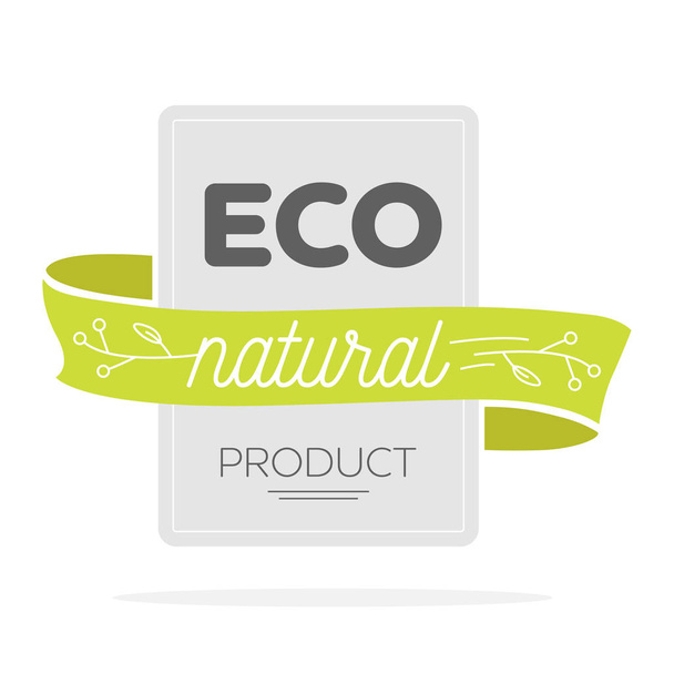 Eco icon, label. Organic tags. Natural product element. Flat sta - Вектор,изображение