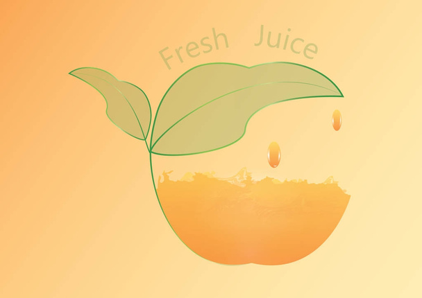 zumo de fruta fresco logo vector de fondo naranja claro de creativa moderna ilustración de arte abstracto - Vector, Imagen
