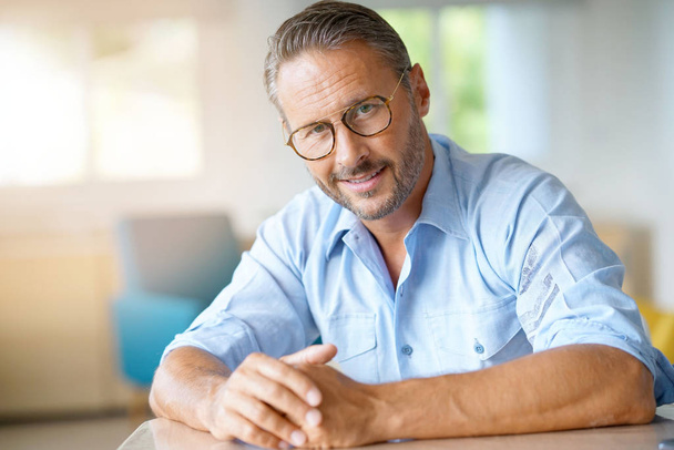 handsome  man with eyeglasses on  - Foto, afbeelding