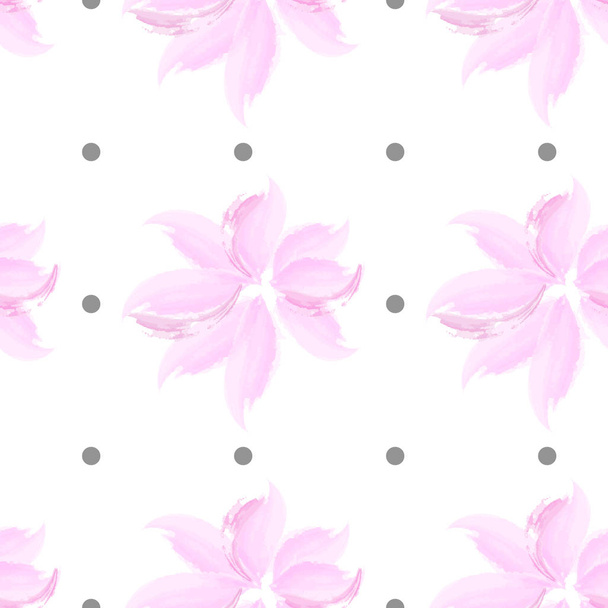 Watercolor pink flower seamless pattern - Zdjęcie, obraz