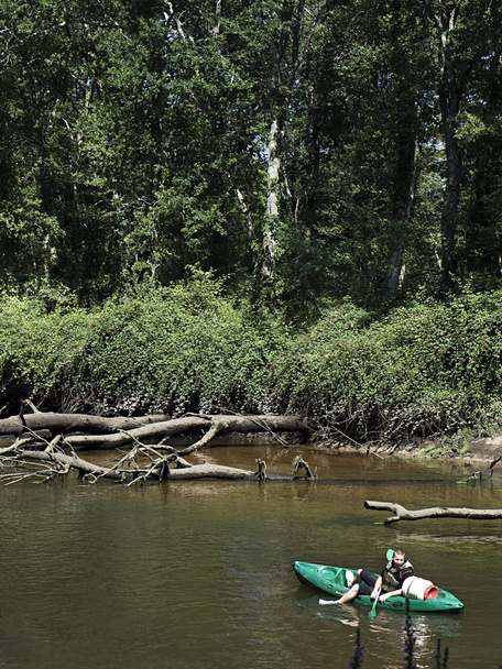 Kayaks en el río Leyre
 - Foto, Imagen