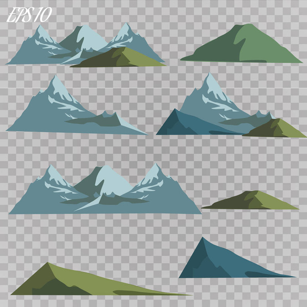  Berg volwassen silhouet element buiten pictogram sneeuw ijs tops vectorillustratie.  .  - Vector, afbeelding